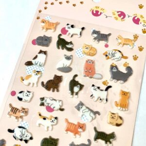 37696 Cat Puffy Stickers