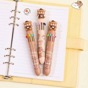23004 COFFEE BEAR 10-COLOR RETRACTABLE BALL PEN-36