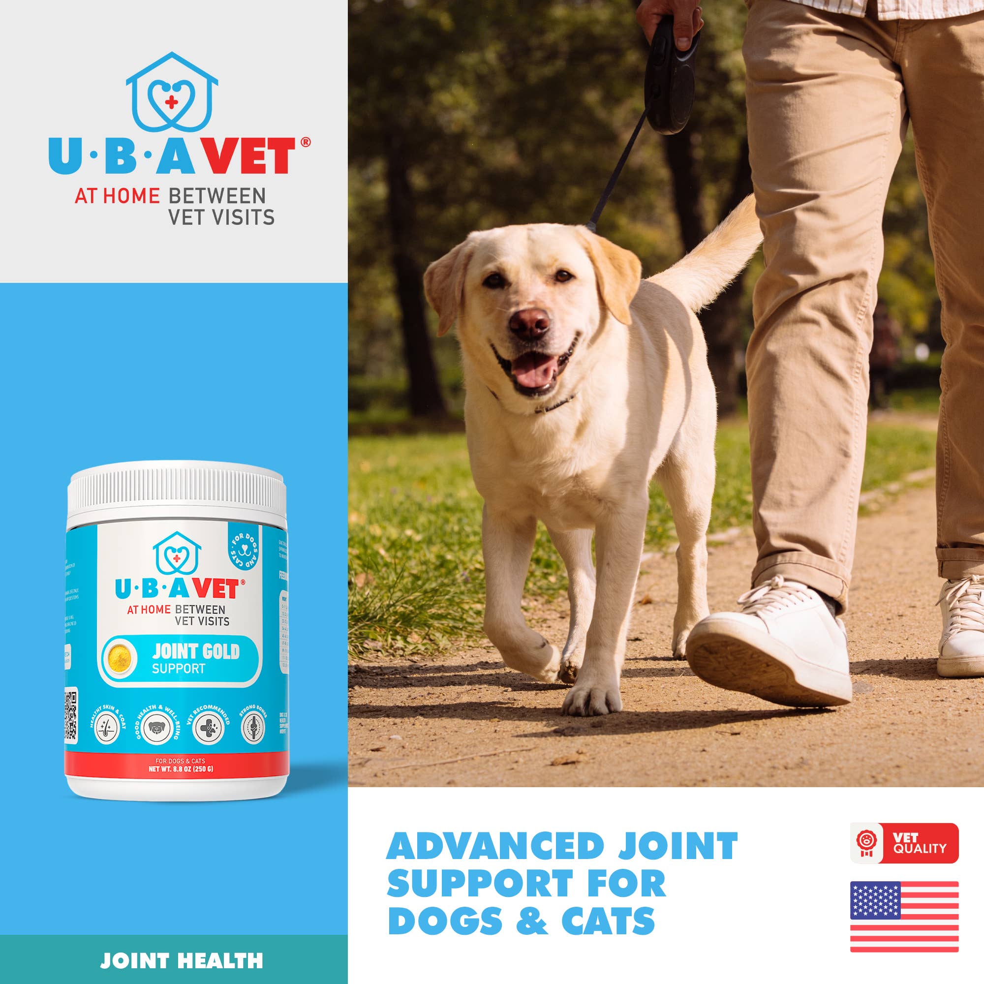 UBAVET Joint Gold Support Powder for Dogs & Cats (8.8 oz) - Image 4