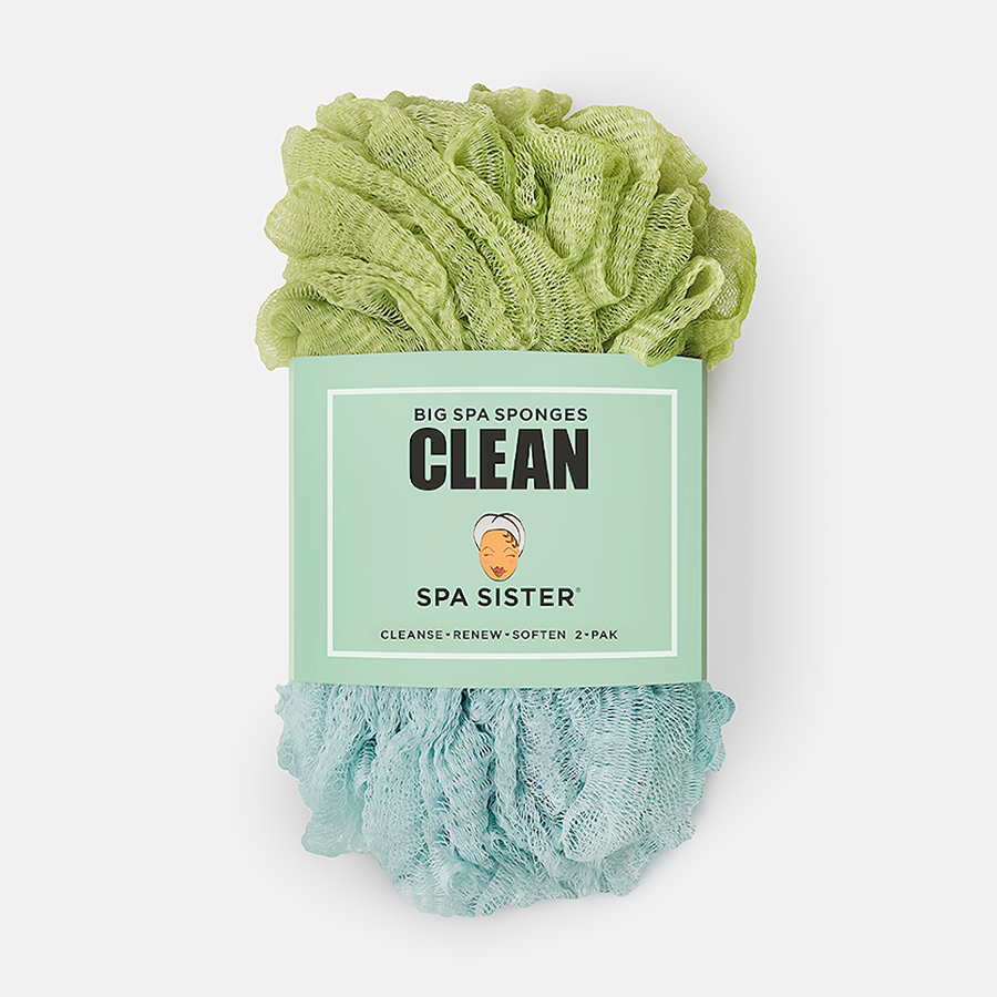 Clean Big Spa Sponges 100g: Green / Marine Mist / 11oz