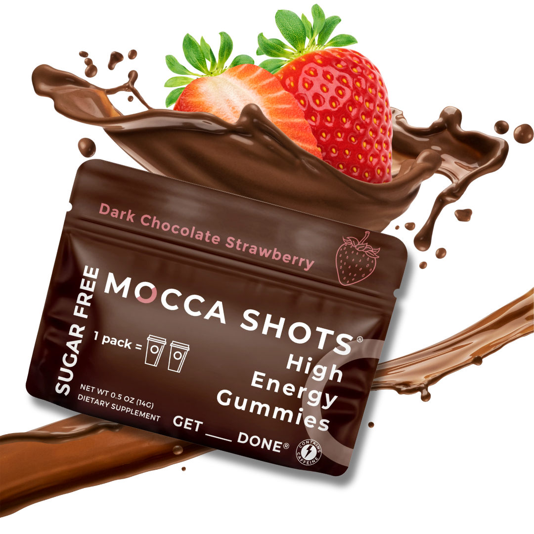 Mocca Shots Energy Gummies SUGAR FREE | 12-Pack, Strawberry