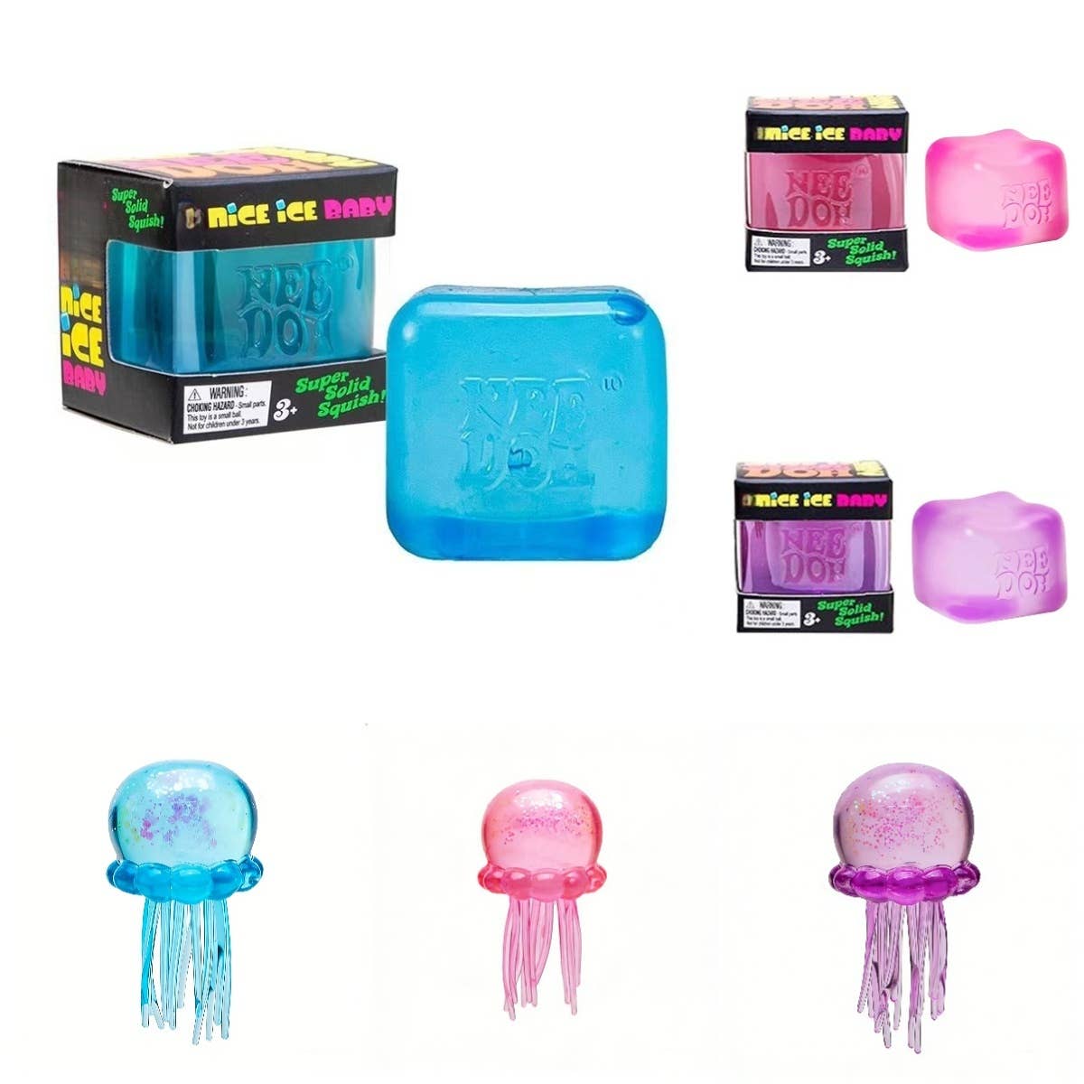 Nice Cube Jellyfish Squishy Sensory Stress Relief Toys in Box Squeeze Fidget Toy: Purple cube / 1 pc - Image 2