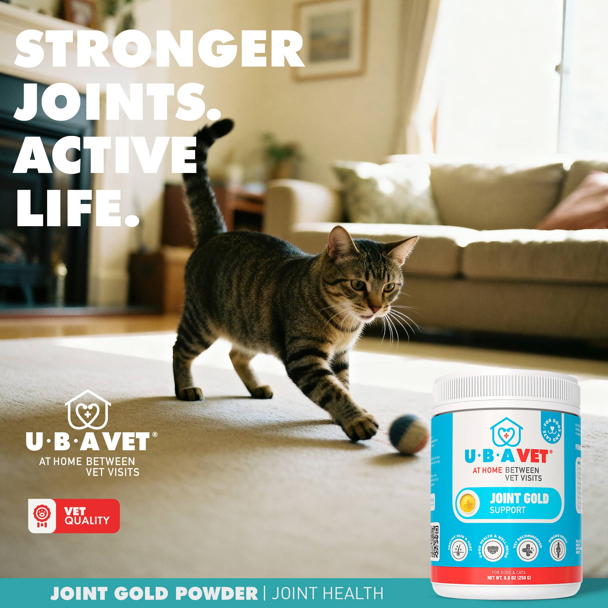 UBAVET Joint Gold Support Powder for Dogs & Cats (8.8 oz) - Image 6