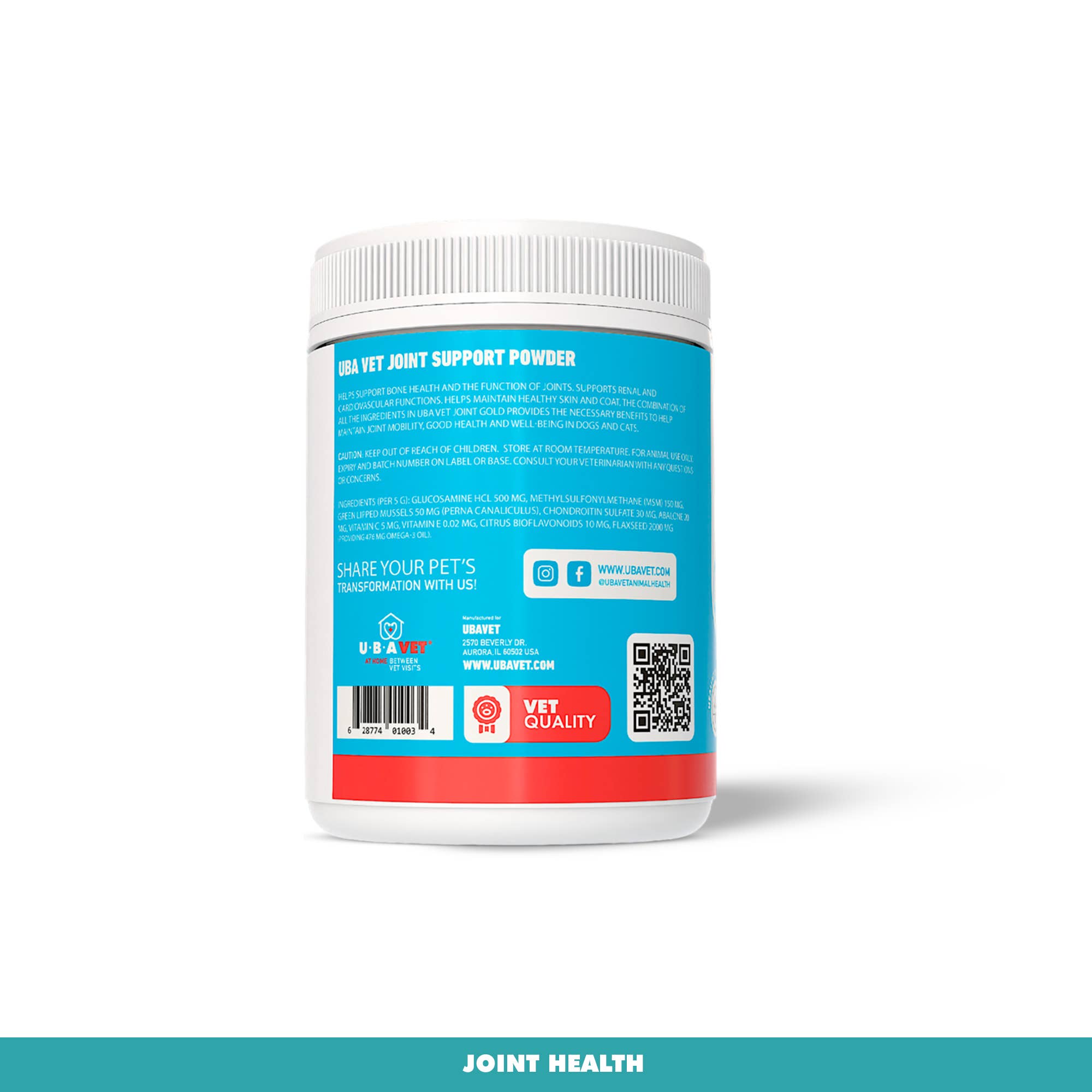 UBAVET Joint Gold Support Powder for Dogs & Cats (8.8 oz) - Image 2