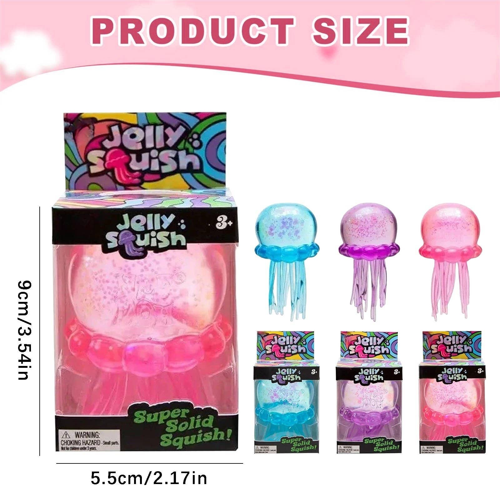 Nice Cube Jellyfish Squishy Sensory Stress Relief Toys in Box Squeeze Fidget Toy: Purple cube / 1 pc - Image 3