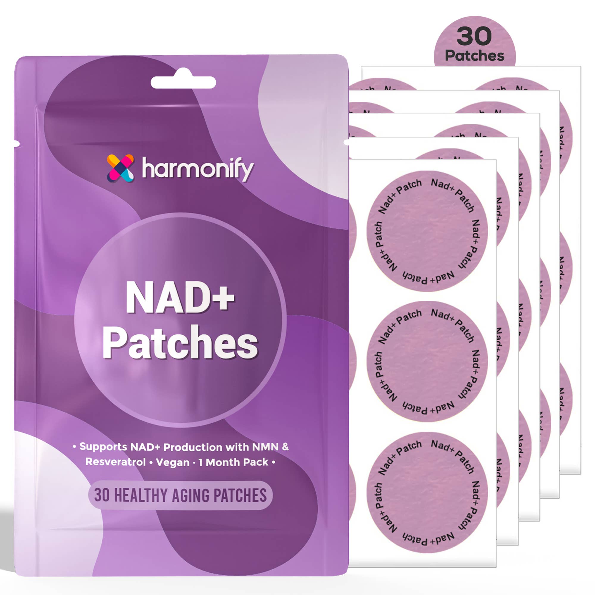HARMONIFY NAD+ Patches - Cellular Health & Vitality - 30 Pcs