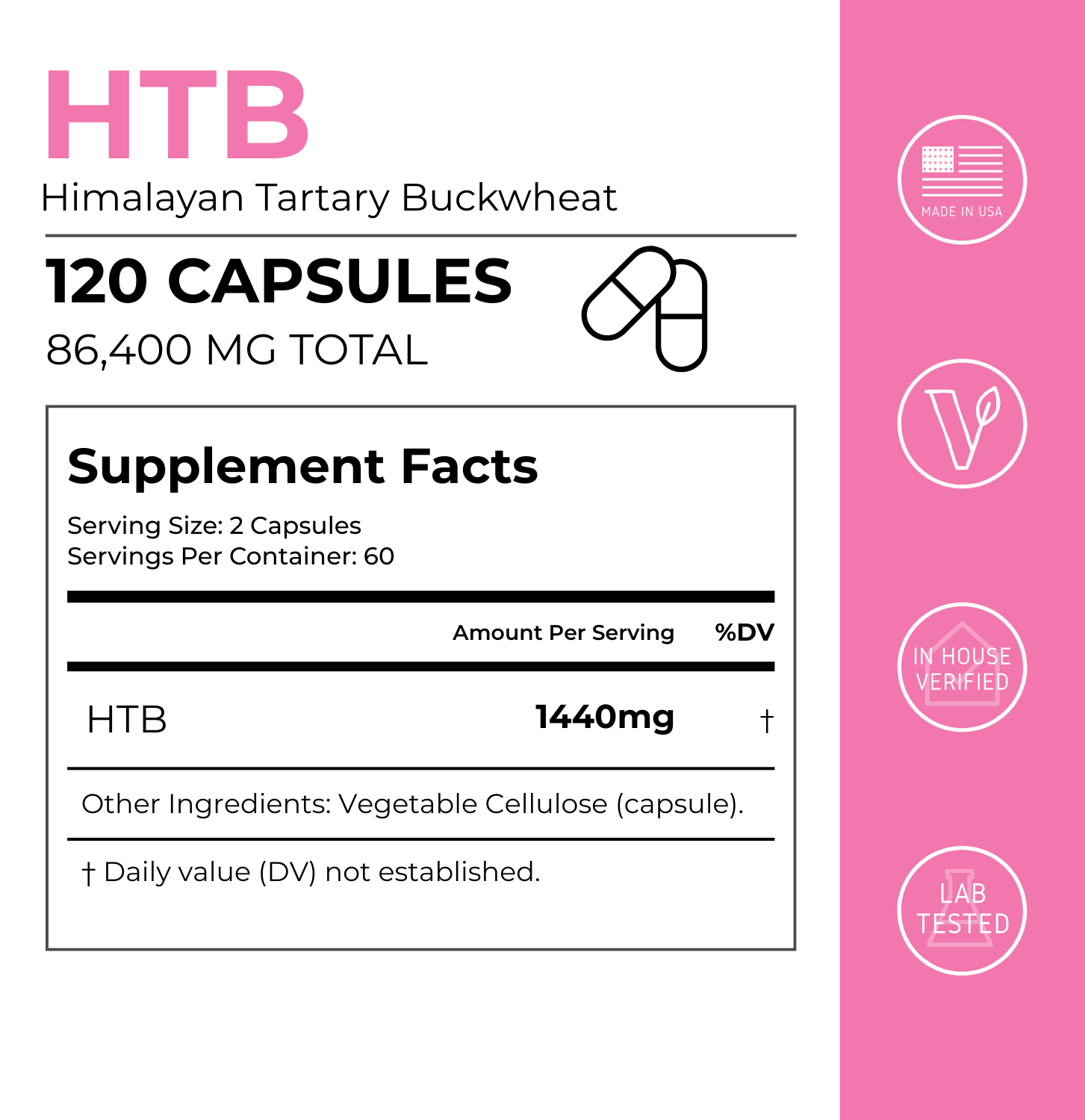 Himalayan Tartary Buckwheat (HTB) Capsules - Image 2