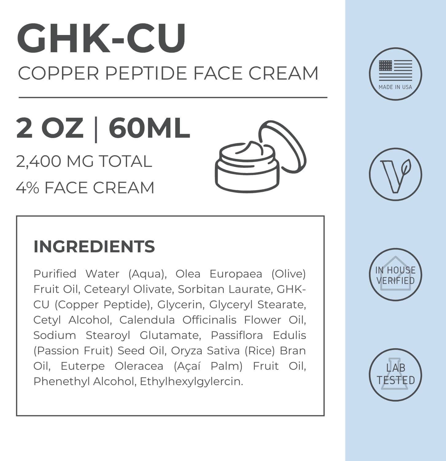 Advanced GHK-Cu Copper Peptide Face Cream 2400mg - Image 2