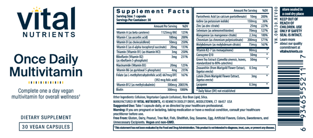 Vital Nutrients Once Daily Multivitamin - Image 2