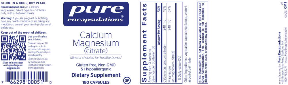 Pure Encapsulations Calcium Magnesium (Citrate) - Image 5