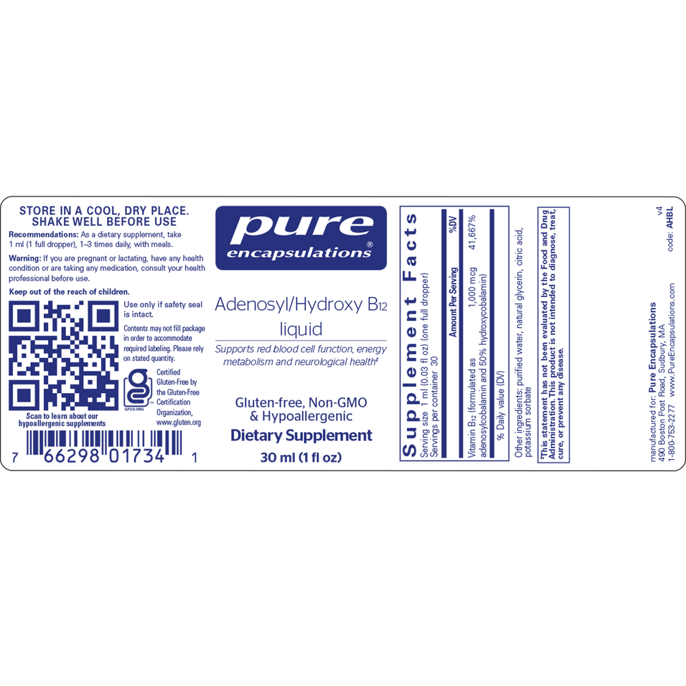 Pure Encapsulations Adenosyl/Hydroxy B12 liquid - Image 2
