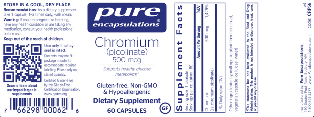 Pure Encapsulations Chromium (Picolinate) 500mcg - Image 2