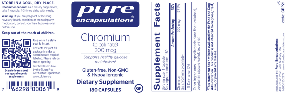 Pure Encapsulations Chromium (Picolinate) 200mcg - Image 5