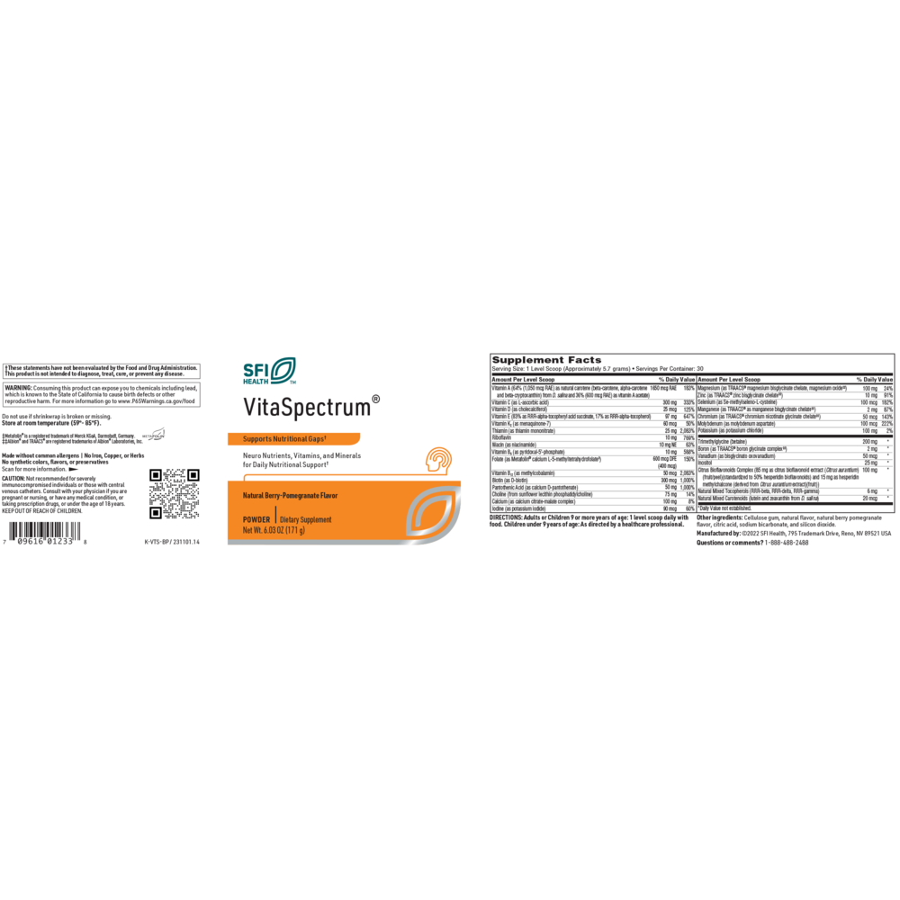 Klaire Labs/SFI Health VitaSpectrum® Powder (Berry-Pomegranate) - Image 2