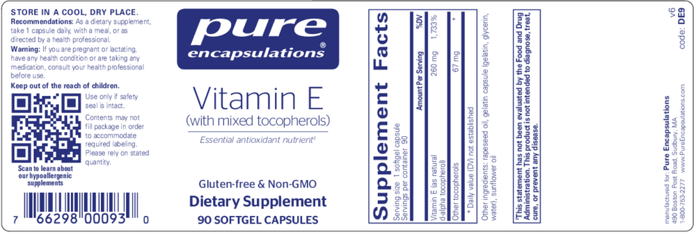 Pure Encapsulations Vitamin E - Image 2