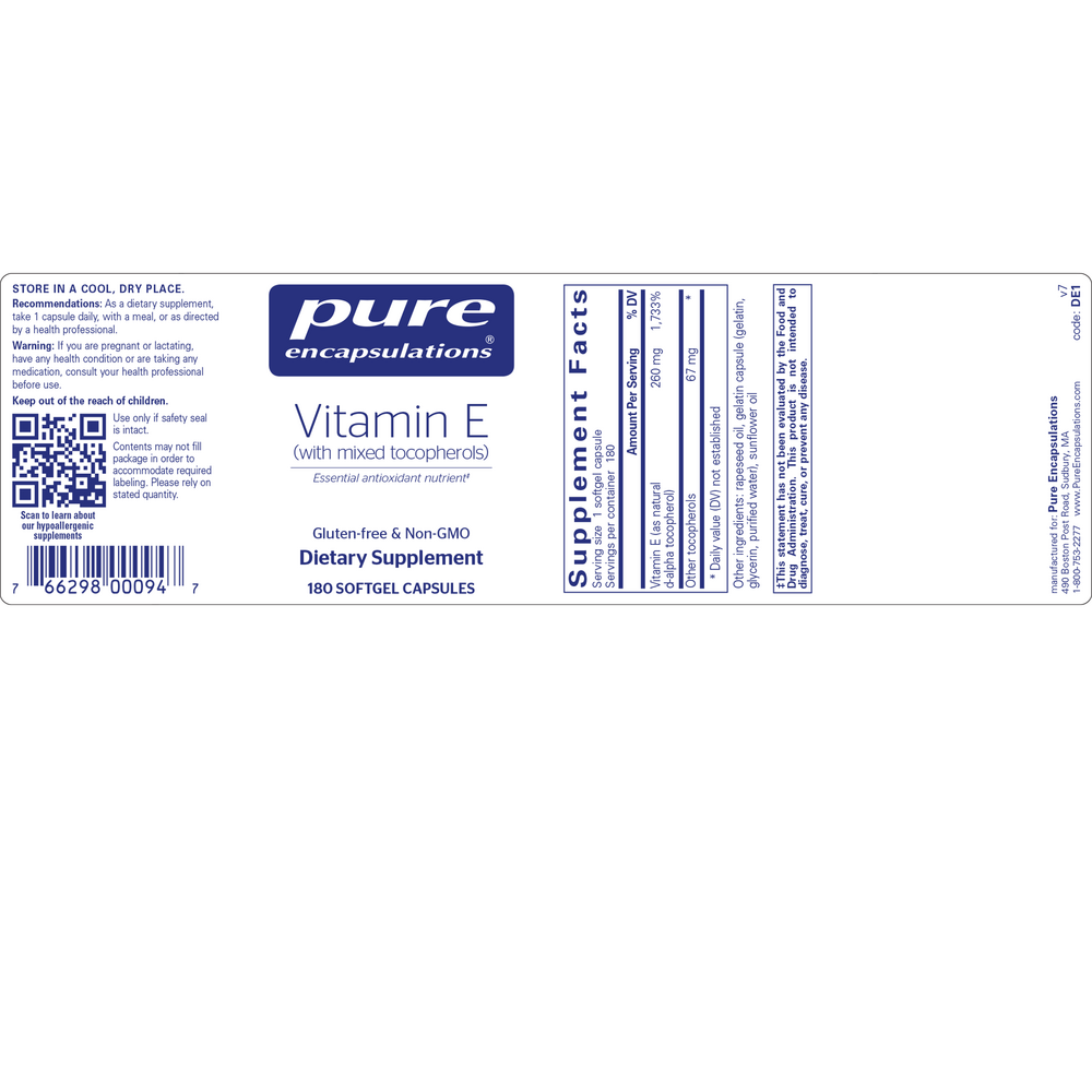 Pure Encapsulations Vitamin E - Image 5