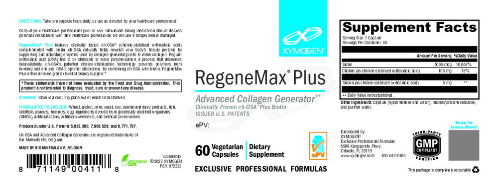 XYMOGEN RegeneMax Plus (Biotin and Choline) - Image 2