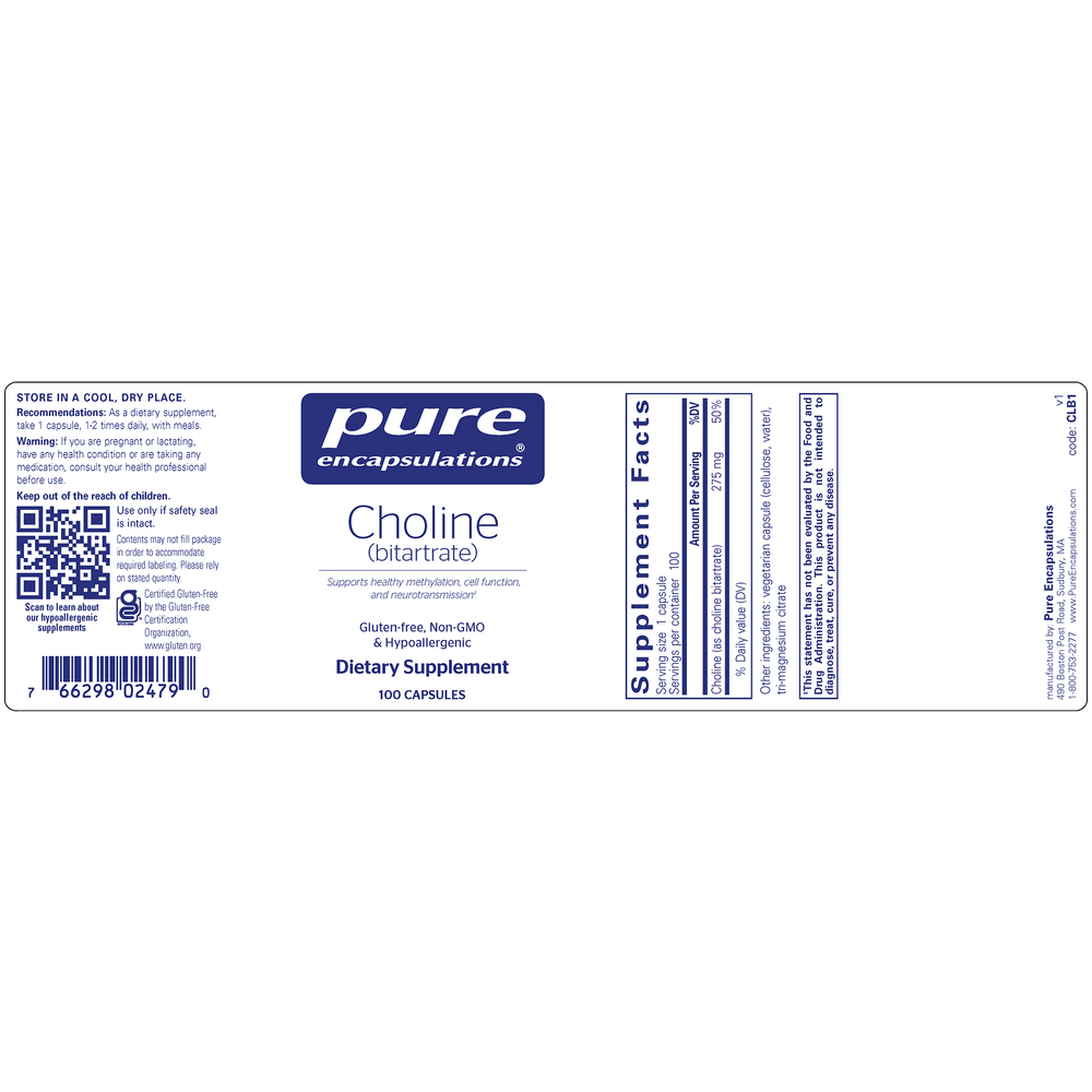 Pure Encapsulations Choline (bitartrate) - Image 2