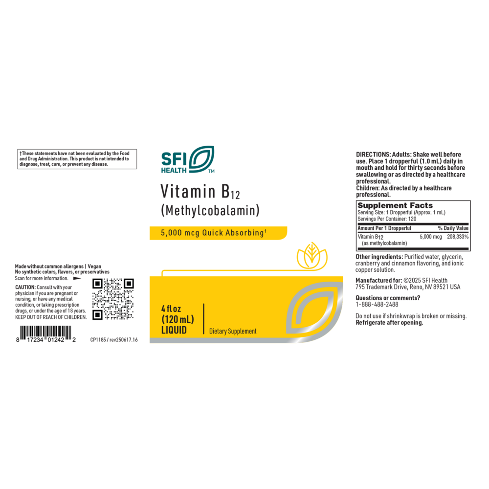 Klaire Labs/SFI Health Vitamin B12 (Methycobalamin) - Image 2