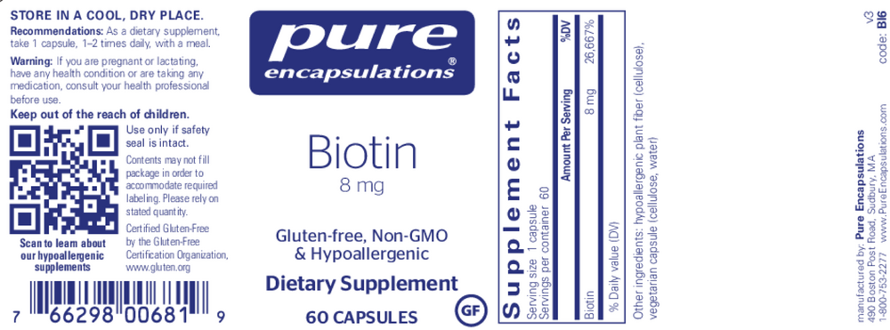 Pure Encapsulations Biotin 8mg - Image 2