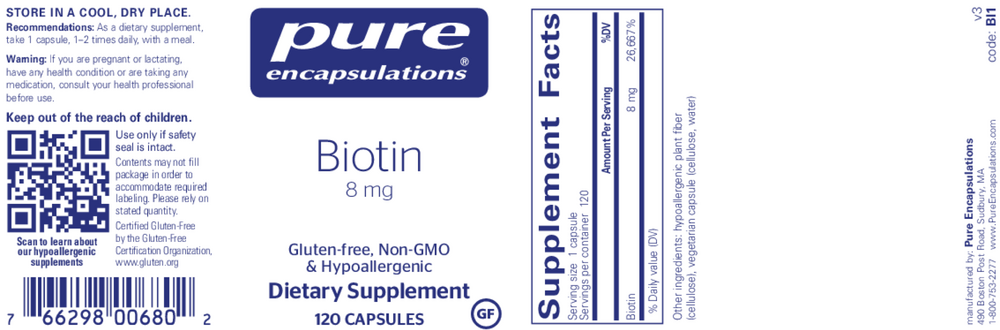 Pure Encapsulations Biotin 8mg - Image 5