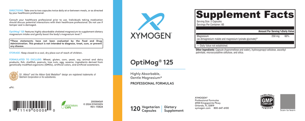 XYMOGEN OptiMag 125 (Magnesium) - Image 2