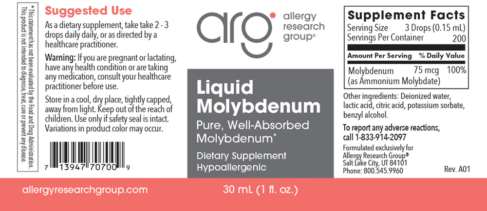 Allergy Research Group Molybdenum (Liquid) - Image 2