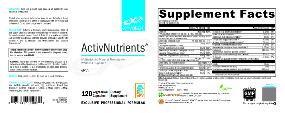 XYMOGEN ActivNutrients (Multivitamin) - Image 2