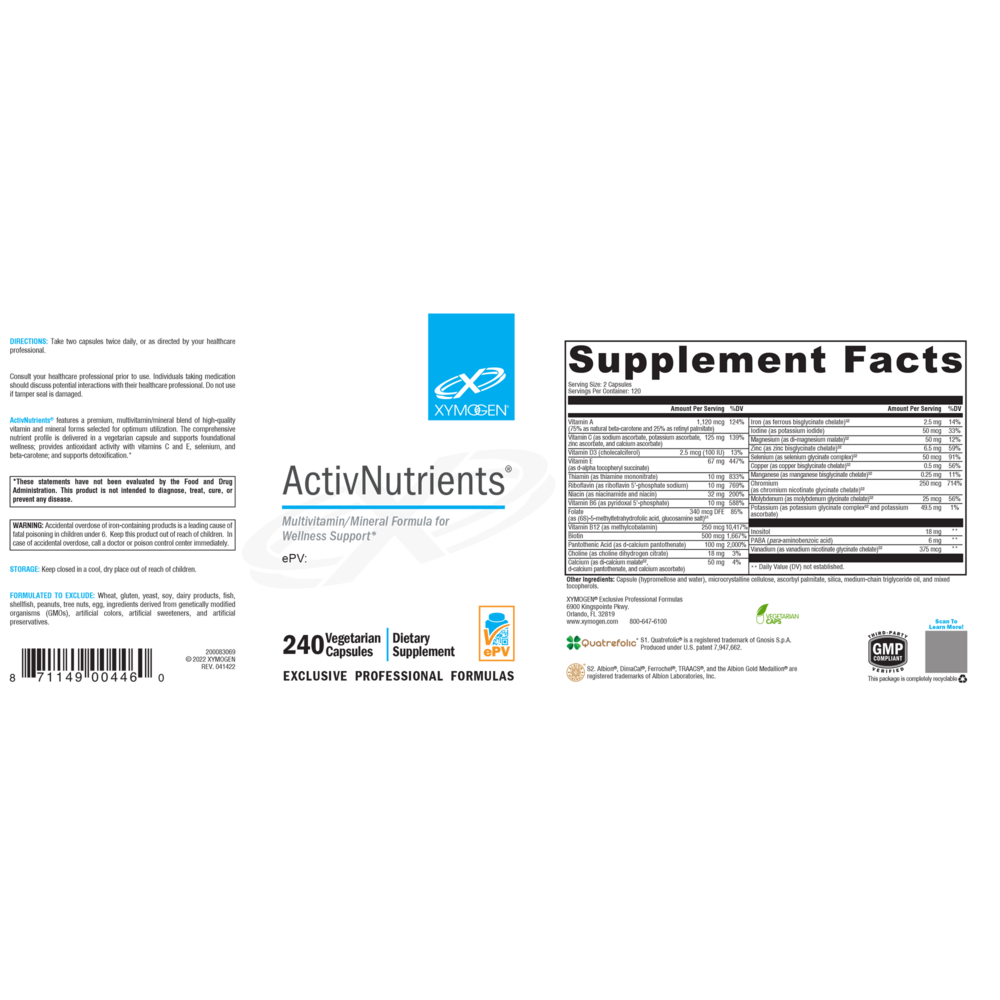 XYMOGEN ActivNutrients (Multivitamin) - Image 5