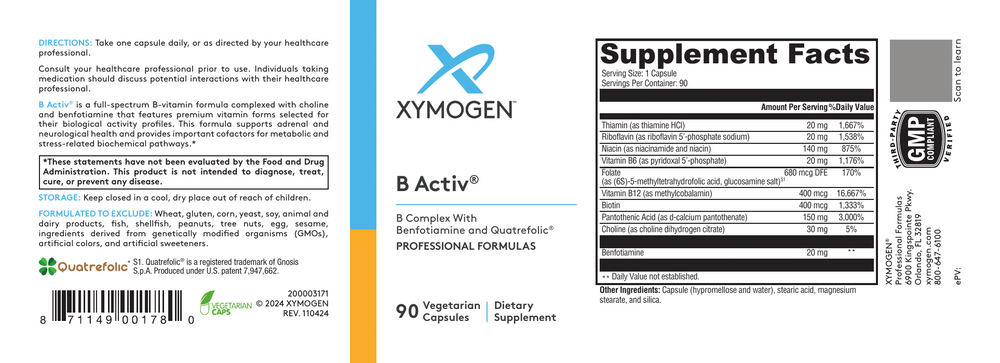 XYMOGEN B Activ (B Vitamin Complex) - Image 2