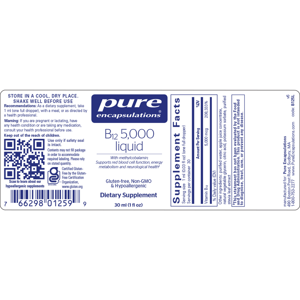 Pure Encapsulations B12 5000 Liquid - Image 2