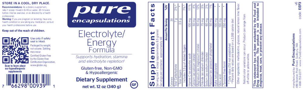 Pure Encapsulations Electrolyte/Energy Formula - Image 2