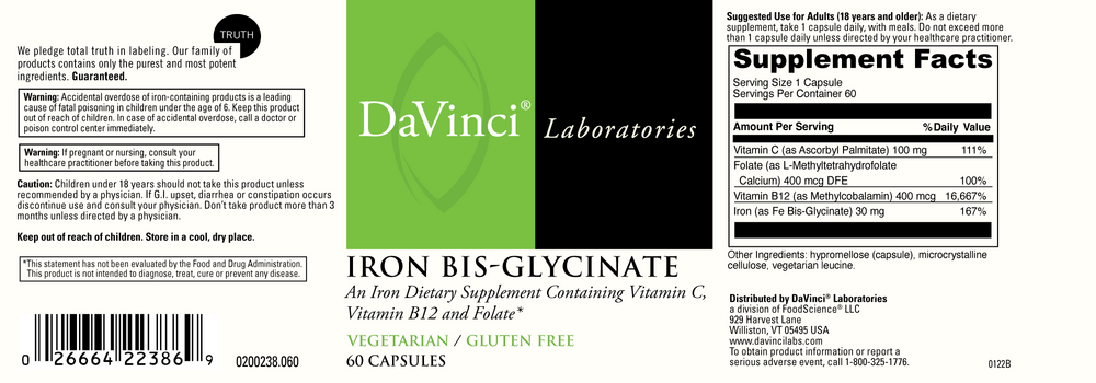 DaVinci Labs Iron Bis-Glycinate - Image 2