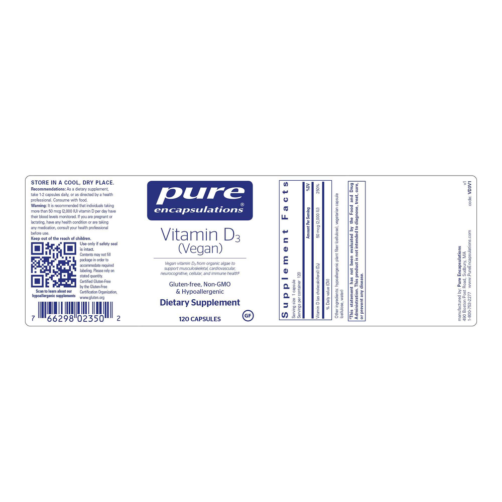 Pure Encapsulations Vegan Vitamin D - Image 2