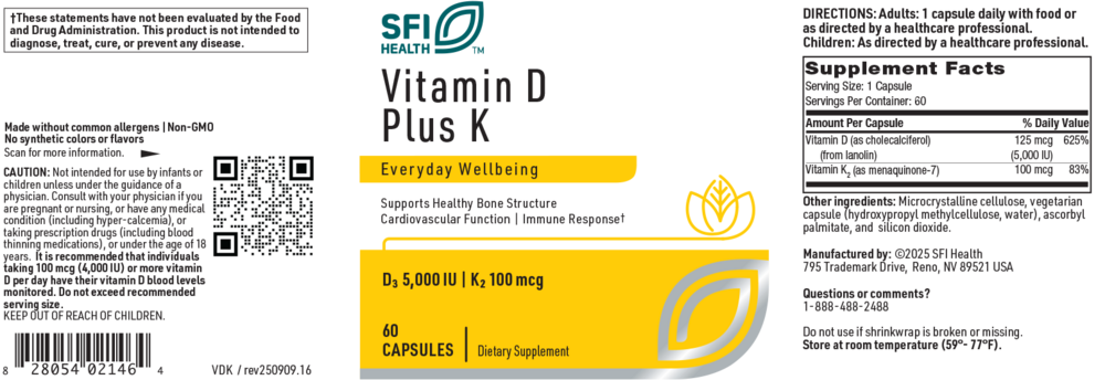 Klaire Labs/SFI Health Vitamin D Plus K - Image 2