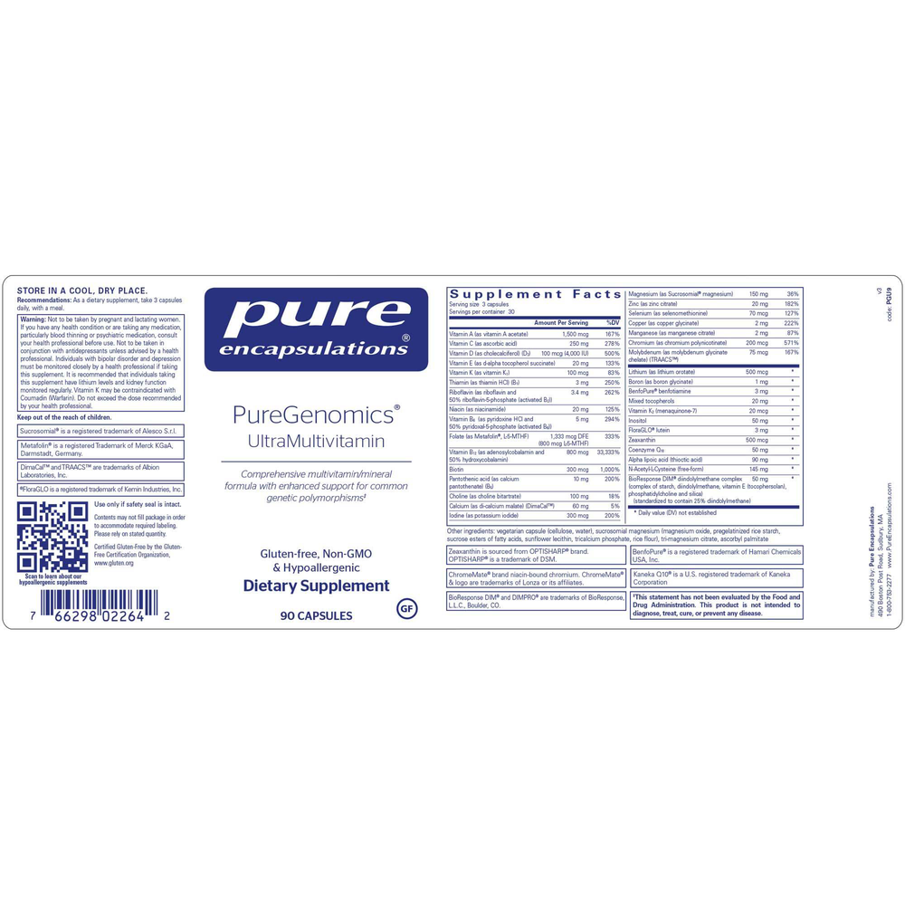 Pure Encapsulations PureGenomics® Ultramultivitamin - Image 2