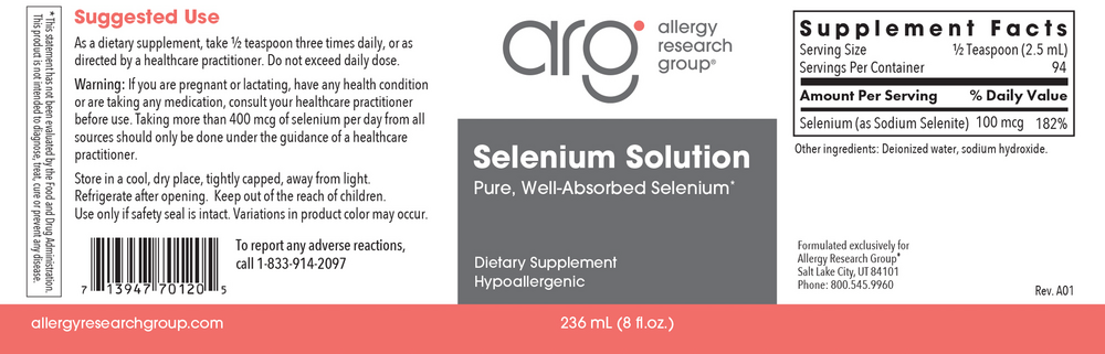 Allergy Research Group Selenium Solution - Image 2