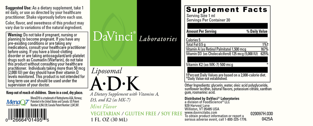 DaVinci Labs Liposomal ADK - Image 2