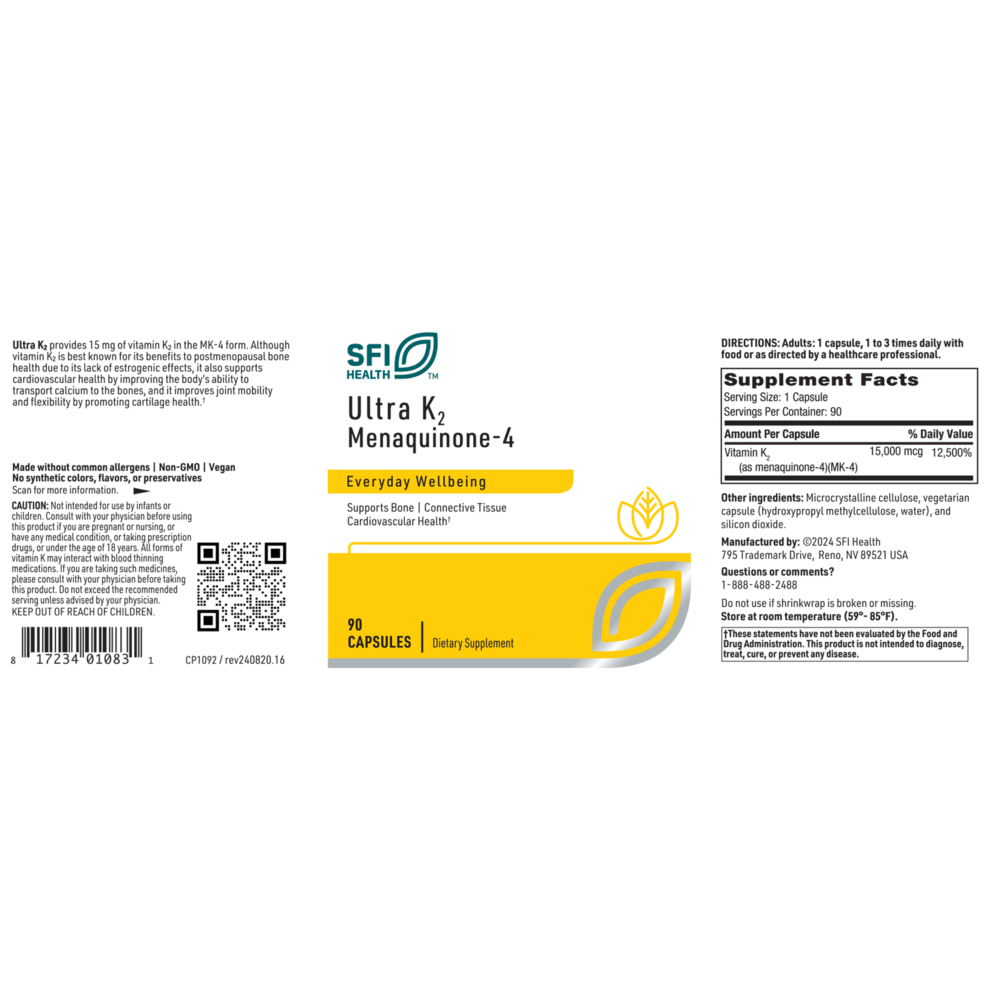 Klaire Labs/SFI Health Ultra K2 Menaquinone - 4 - Image 2