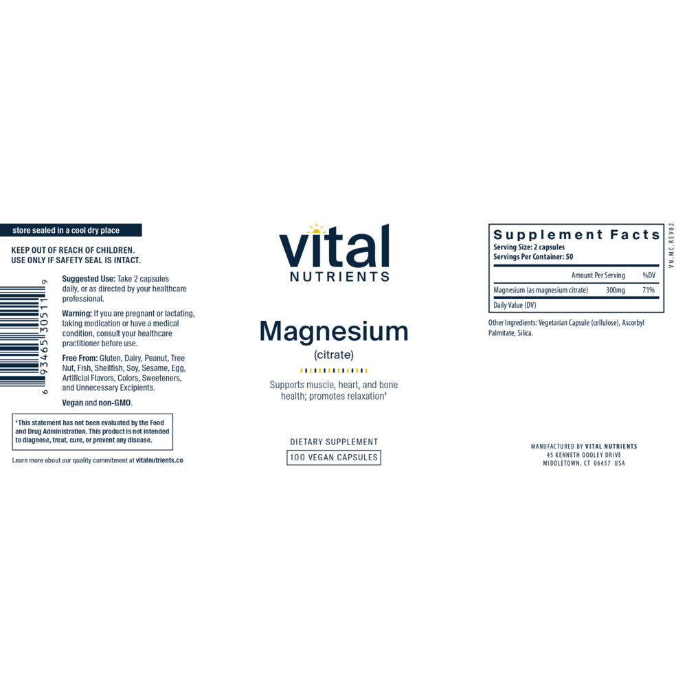 Vital Nutrients Magnesium Citrate 150mg - Image 2