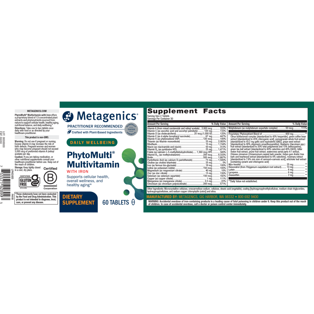 Metagenics PhytoMulti® Multivitamin with Iron - Image 2