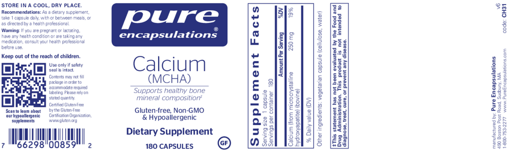 Pure Encapsulations Calcium (MCHA) - Image 2