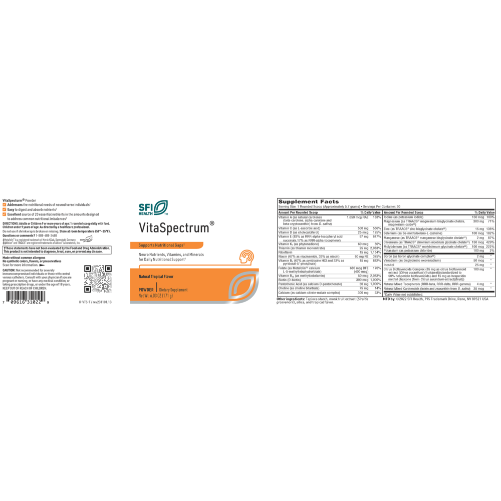 Klaire Labs/SFI Health VitaSpectrum Tropical (5.8oz) - Image 2