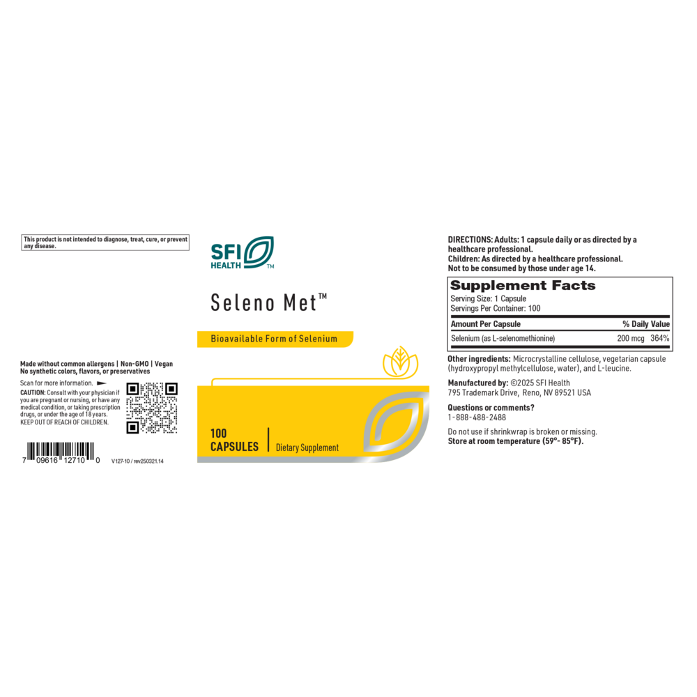 Klaire Labs/SFI Health Seleno Met (Selenium) 200mcg - Image 2
