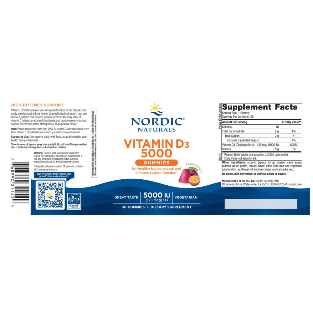 Nordic Naturals Vitamin D3 5000 Gummies - Image 2