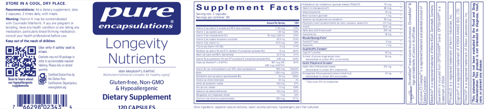 Pure Encapsulations Longevity Nutrients - Image 2