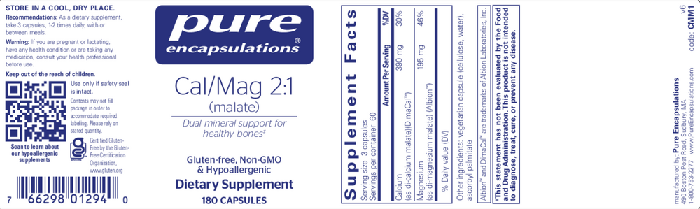 Pure Encapsulations Cal/Mag (Malate) 2:1 - Image 2
