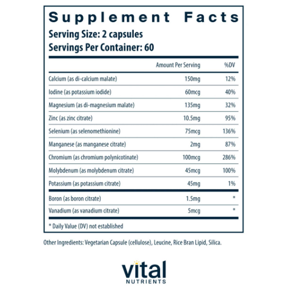 Vital Nutrients Multi-Minerals Citrate/Malate Formula (No Copper or Iron) - Image 2