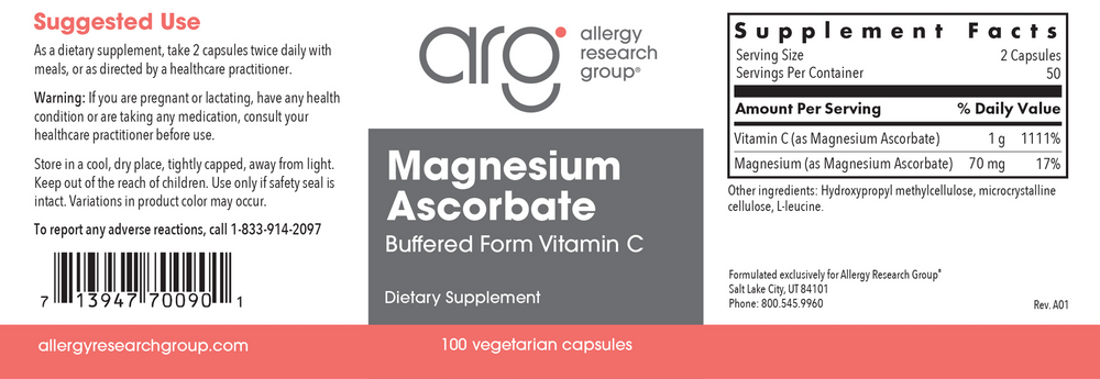 Allergy Research Group Magnesium Ascorbate - Image 2