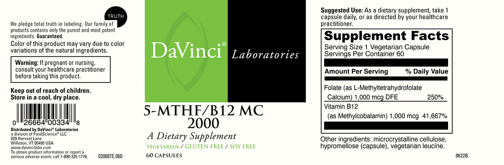 DaVinci Labs 5-MTHF/ B12 MC - Image 2